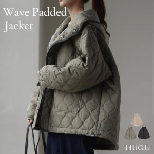 ジャケット キルティング コート レディース アウター ジャンパー キルト フード 無地 刺繍 オーバーサイズ Vネック 中綿 羽織 暖かい ロング ミリタリー