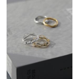 リング 2点セット アクセサリー クリア メタ...の詳細画像1