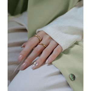 リング 2点セット アクセサリー クリア メタ...の詳細画像2