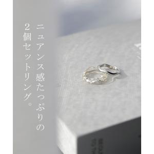 リング 2点セット アクセサリー クリア メタ...の詳細画像3