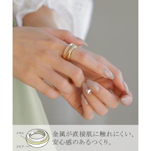 リング クリア メタル アクセサリー ニュアン...の詳細画像3