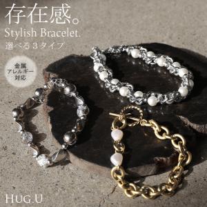 ブレスレット サージカルステンレス ジュエリー パール メタル チェーン レディース アクセサリー ブレス アクセ 樹脂  金属アレルギー対応 アレルギー 水濡れ