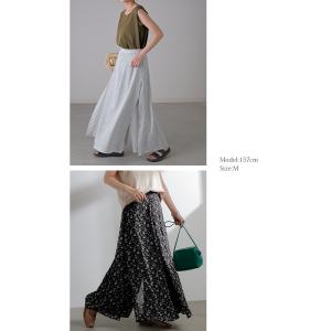 ワイドパンツ レディース 大きいサイズ ガウチ...の詳細画像4