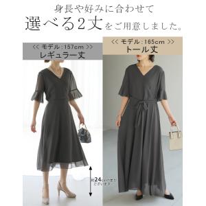 ワンピース 結婚式 ロングワンピース シフォン...の詳細画像2