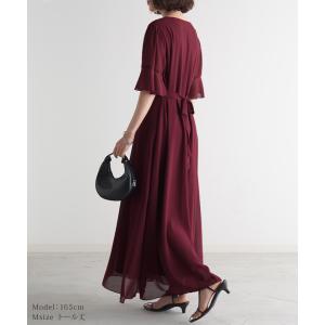 ワンピース 結婚式 ロングワンピース シフォン...の詳細画像3