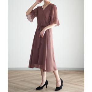ワンピース 結婚式 ロングワンピース シフォン...の詳細画像5