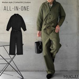 オールインワン レディース サロペット 綿 ミリタリー