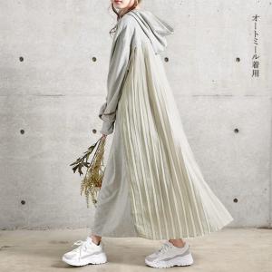 ワンピース 黒 長袖 パーカーワンピース ロン...の詳細画像5