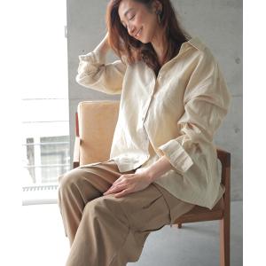 シャツ リネンシャツ レディース リネン トッ...の詳細画像2