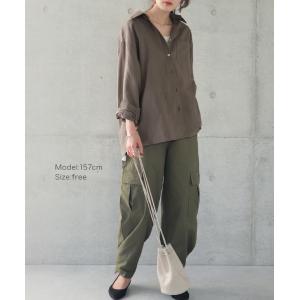 シャツ リネンシャツ レディース リネン トッ...の詳細画像2