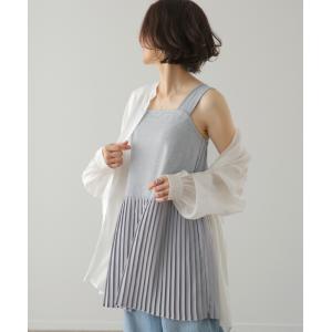 タンクトップ プリーツ ブラ紐隠す インナー ...の詳細画像5