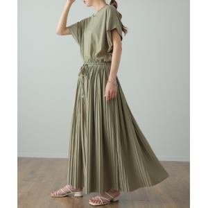 ワンピース Tシャツ ロングワンピ プリーツ ...の詳細画像4