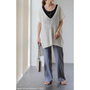 パンツ レディース ワイドパンツ ロング フレ...の詳細画像2