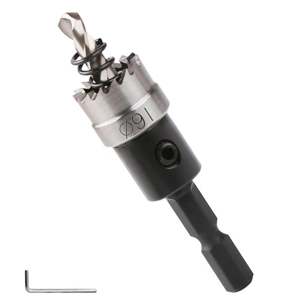 超硬ホールソー 穴あけドリル 16mm 六角軸対応 HSS高速鋼 ホールソー 切削工具 耐久性 鋼 ...