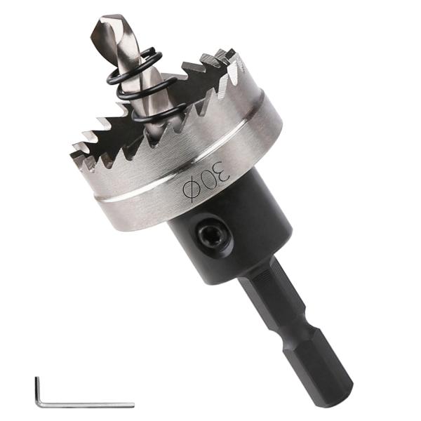 超硬ホールソー 穴あけドリル 30mm 六角軸対応 HSS高速鋼 ホールソー 切削工具 耐久性 鋼 ...