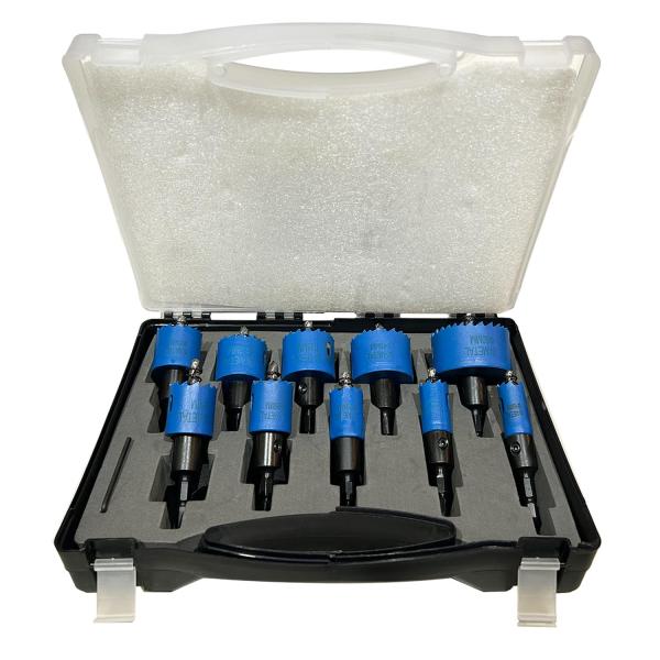 バイメタルホールソー 10点セット 穴あけ 切削工具 六角軸 6.35mm 高耐久 ホールソー ドリ...