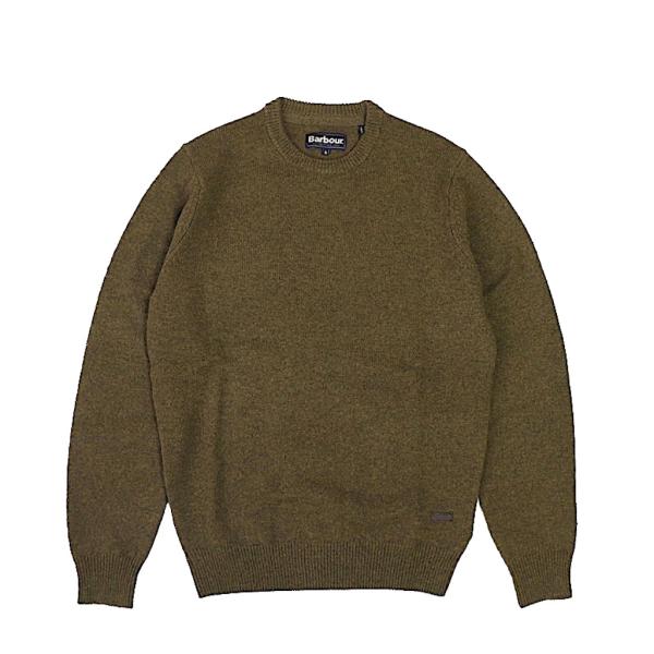 バブアー BARBOUR MKN0584 エッセンシャル パッチクルーセーター ウィロウグリーン エ...