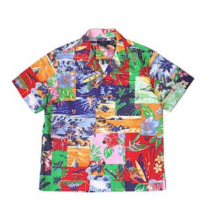 ポロ ラルフ・ローレン POLO RALPH LAUREN メンズ クラシック フィット パッチワーク プリント オックスフォード キャンプカラー 半袖 シャツ