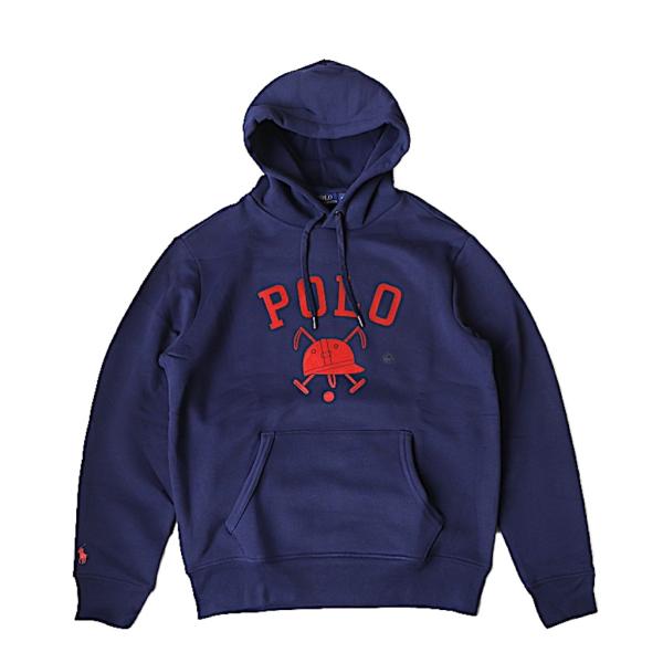 ポロ ラルフ・ローレン POLO RALPH LAUREN メンズ ロゴ フリース フーディ ネイビ...
