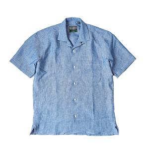 ギットマン ヴィンテージ GITMAN VINTAGE シャンブレー リネン キャンプシャツ 半袖カジュアルシャツ オープンカラー アメリカ製｜hemingwayclothing