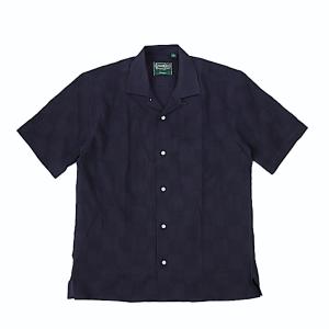 ギットマン ヴィンテージ GITMAN VINTAGE パナマウォッシャー キャンプシャツ ネイビー 半袖カジュアルシャツ オープンカラー｜hemingwayclothing