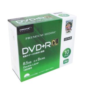 DVD+R DL 片面2層 8倍速 8.5GB 10枚 スリムケース入り インクジェットプリンター対応 HIDISC HDVD+R85HP10SC/0108ｘ１個｜henetjigyoubu