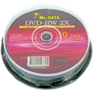 送料無料メール便 DVD-RW 4.7GB 2倍速 10枚  アナログ録画・データ用  MRDATA  DVD-RW47 2X 10PS/7605ｘ１個｜henetjigyoubu