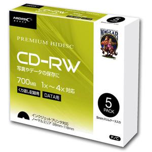 送料無料メール便 CD-RW 繰り返しデータ用 1-4倍速 5mmスリムケース入り5枚パック HIDISC HDCRW80YP5SC/0737ｘ１個｜henetjigyoubu