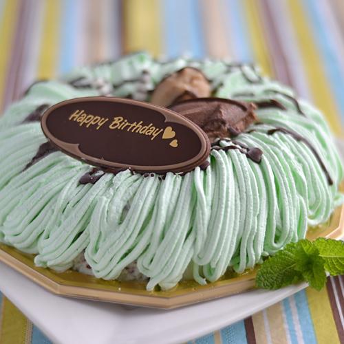 チョコミント アイスケーキ ６号 （ ドーナッツ 型 ）