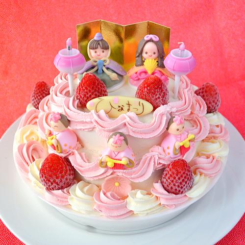 ひな祭り ケーキ ・ 豪華 ３段 おひな様 アイスケーキ