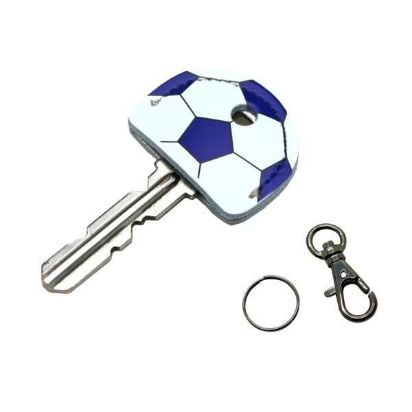 定形外郵便限定 送料無料 レザー キーカバー サッカー フットサル 牛革 キーキャップ 鍵の識別 鍵...