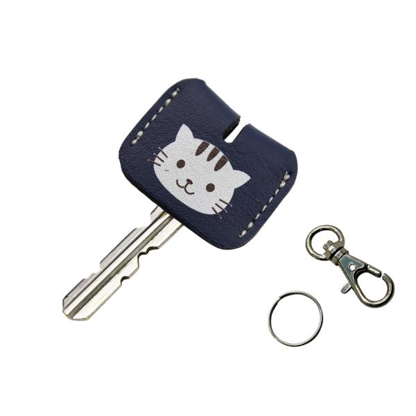 定形外郵便限定 送料無料 合皮 ねこ ネコ 足あと 肉球 防犯対策 合成皮革 キーキャップ