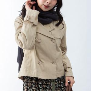 スプリングコート ショート丈 レディース ネイ...の詳細画像2