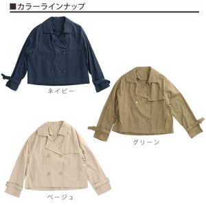 スプリングコート ショート丈 レディース ネイ...の詳細画像5