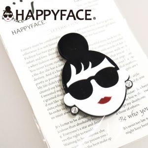 ブローチ HAPPY FACE WithYou EMMA サングラス LADY アクリル