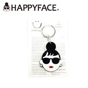 HAPPY FACE EMMA キーホルダー HAPPY CHARM サングラス LADY アクリルキーホルダー スワロフスキー バッグチャーム 11250-03490359｜herbette