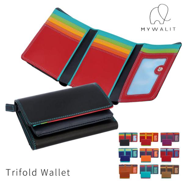 財布 三つ折り財布 mywalit ナッパレザー 牛革 Trifold Purse Wallet コ...