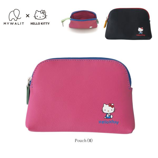 mywalit KITTY ハローキティ コインケース Pouch M キティちゃん コラボ レザー...