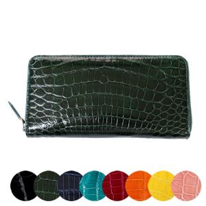 鰐本物⭐クロコダイル本革⭐ラウンドファスナー長財布⭐人気のマットブラック 東京クロコダイル 財布 メンズ 長財布 クロコダイル 日本製 ラウンド