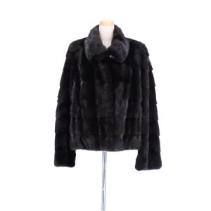 SAGA サガ ミンク ファー ロングコート ダーク : エルベートブルー