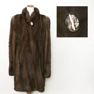 SAGA サガ ミンク ファー ロングコート ダーク : エルベートブルー