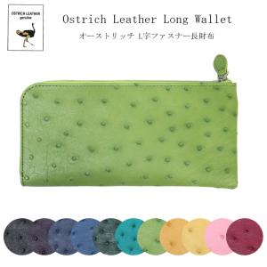 新品未使用＊ZAO 本オーストリッチ革 薄型人気ウォレット sankyo shokai（三京商会） オーストリッチ 長財布 L字ファスナー