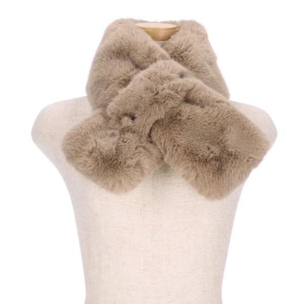 ファー マフラー ティペット レディース フェイクファー エコファー 差し込み あったか ニュアンス...