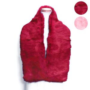 ラビット レッドフォックス ファー マフラー 編み込み ニッティング