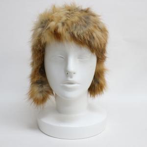 【極美品】カナダ製 ELENI'S ロシアンハット フォックス×アライグマ L ロシア帽 クーンスキンキャップ クロケットハット アライグマ ファー M