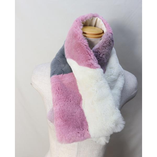 レッキスラビット ファー マフラー マルチカラー ライラック パープル レディース ギフト プレゼン...