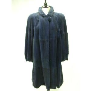 SAGA サガ ミンク ファー ロングコート ダーク : エルベートブルー