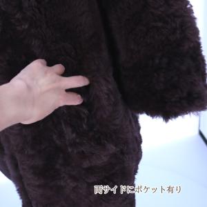 チベットラム 衿なしコート ジャケット 七分袖...の詳細画像5