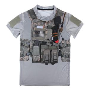 プレートキャリア プリントTシャツ ACU/KHAKI XS : ミリタリーショップ