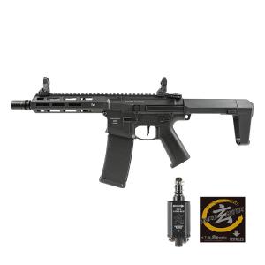 DE Airsoft Honey Badger by Q SBR AEG (玄モーター仕様/スポーツライン/Kestrel V2搭載/JP Ver.) Black ガンケース付｜hercules-gear